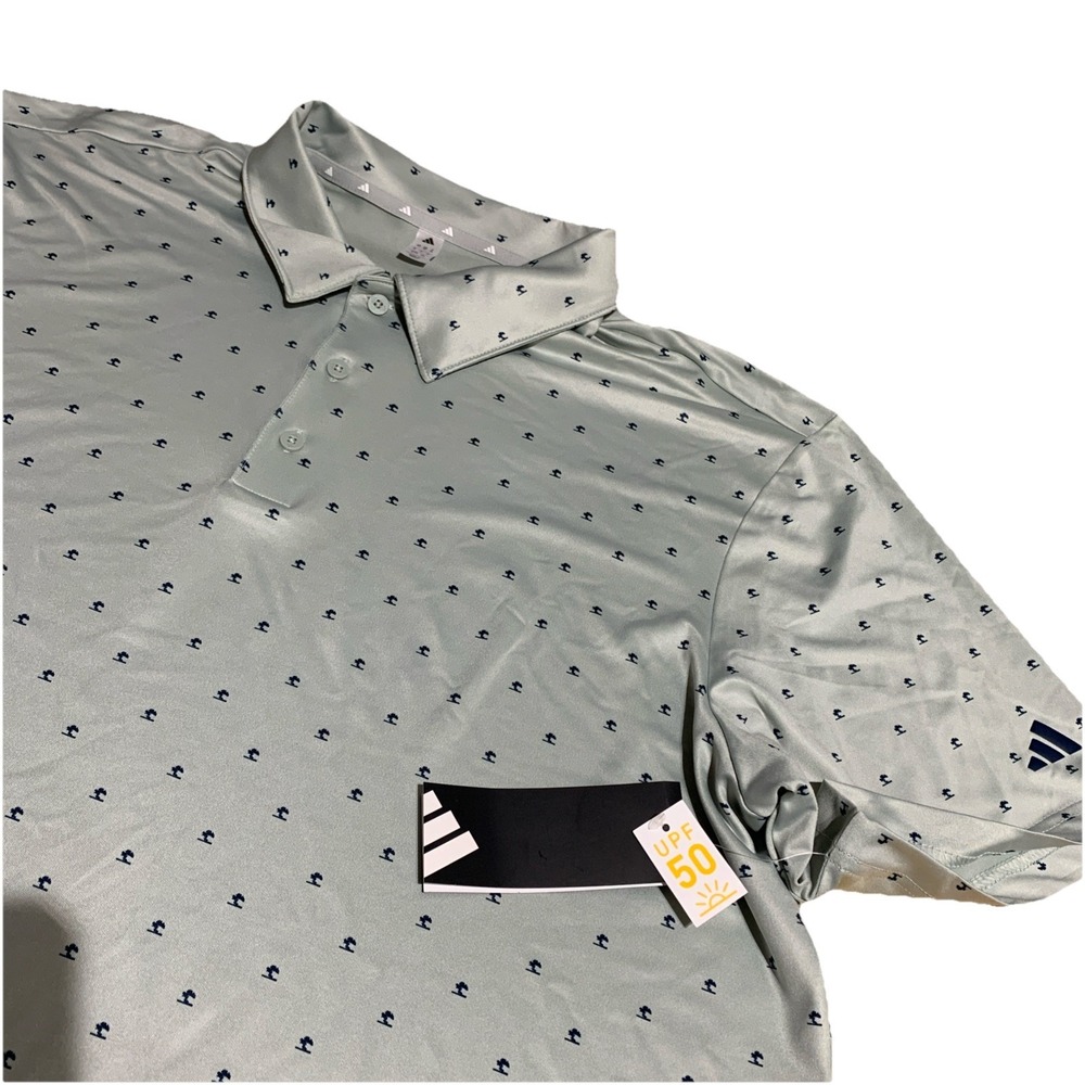 Adidas Ultimate Golf Polo Shirt Cloud Print Men's Size XL ADVR0823 Gray